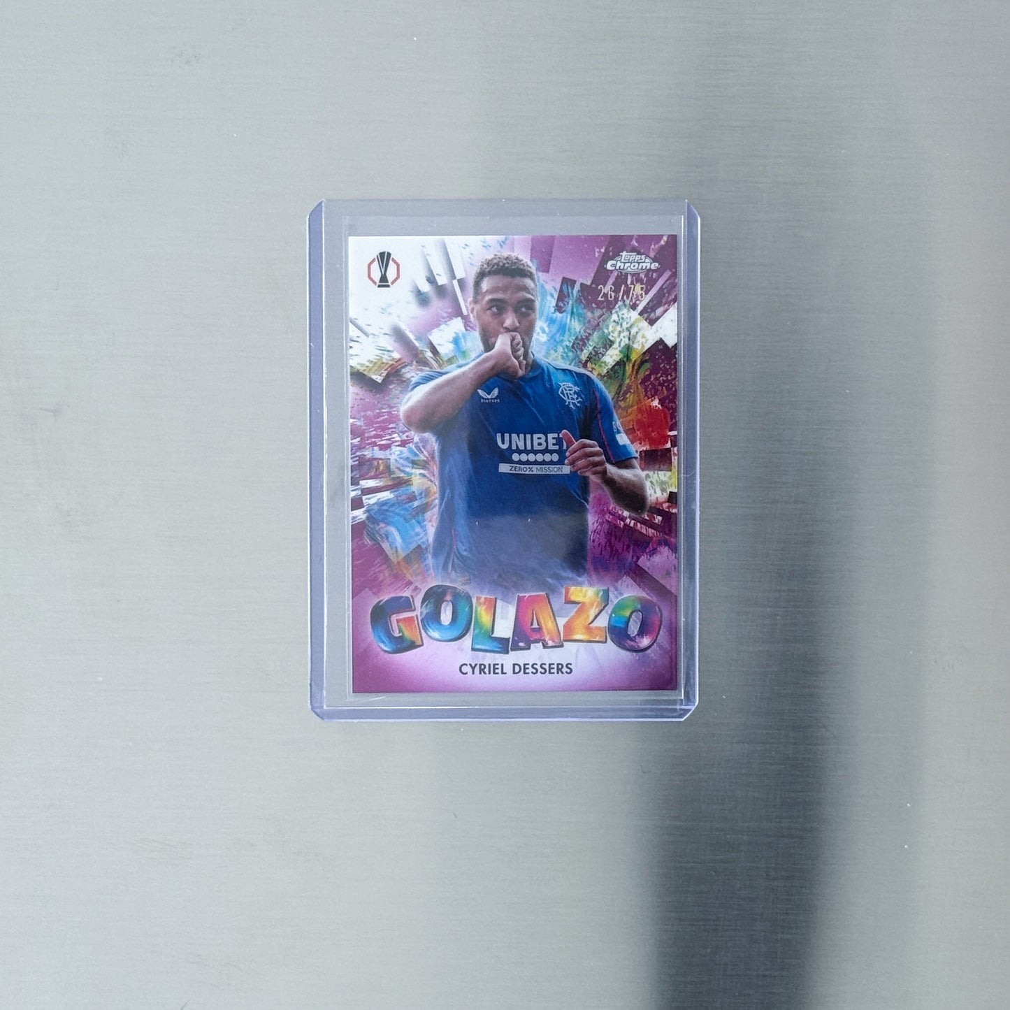 2024-25 Topps Chrome UEFA Club Competitions - Rangers FC - Cyriel Dessers - Golazo - 26/75