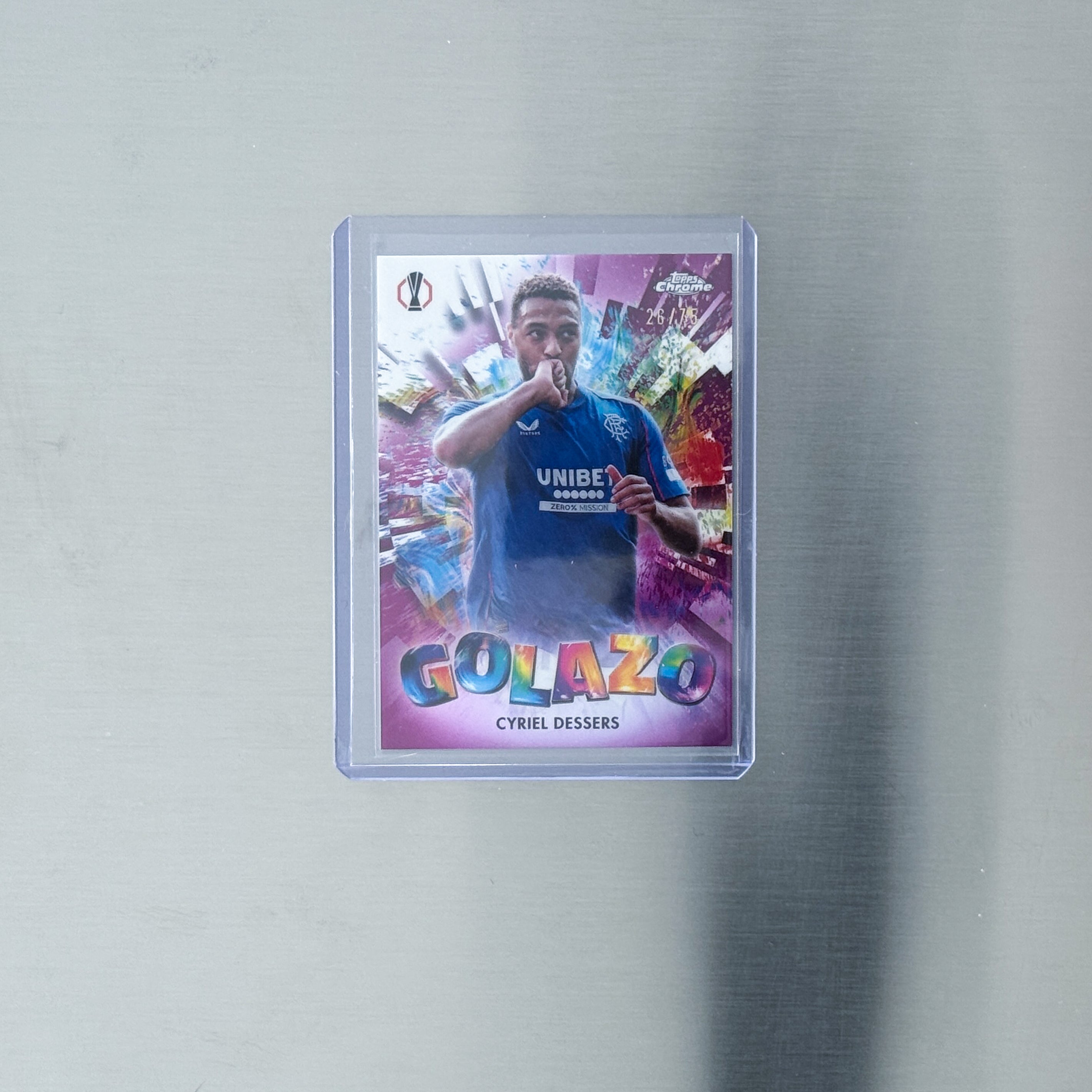 2024-25 Topps Chrome UEFA Club Competitions - Rangers FC - Cyriel Dessers - Golazo - 26/75