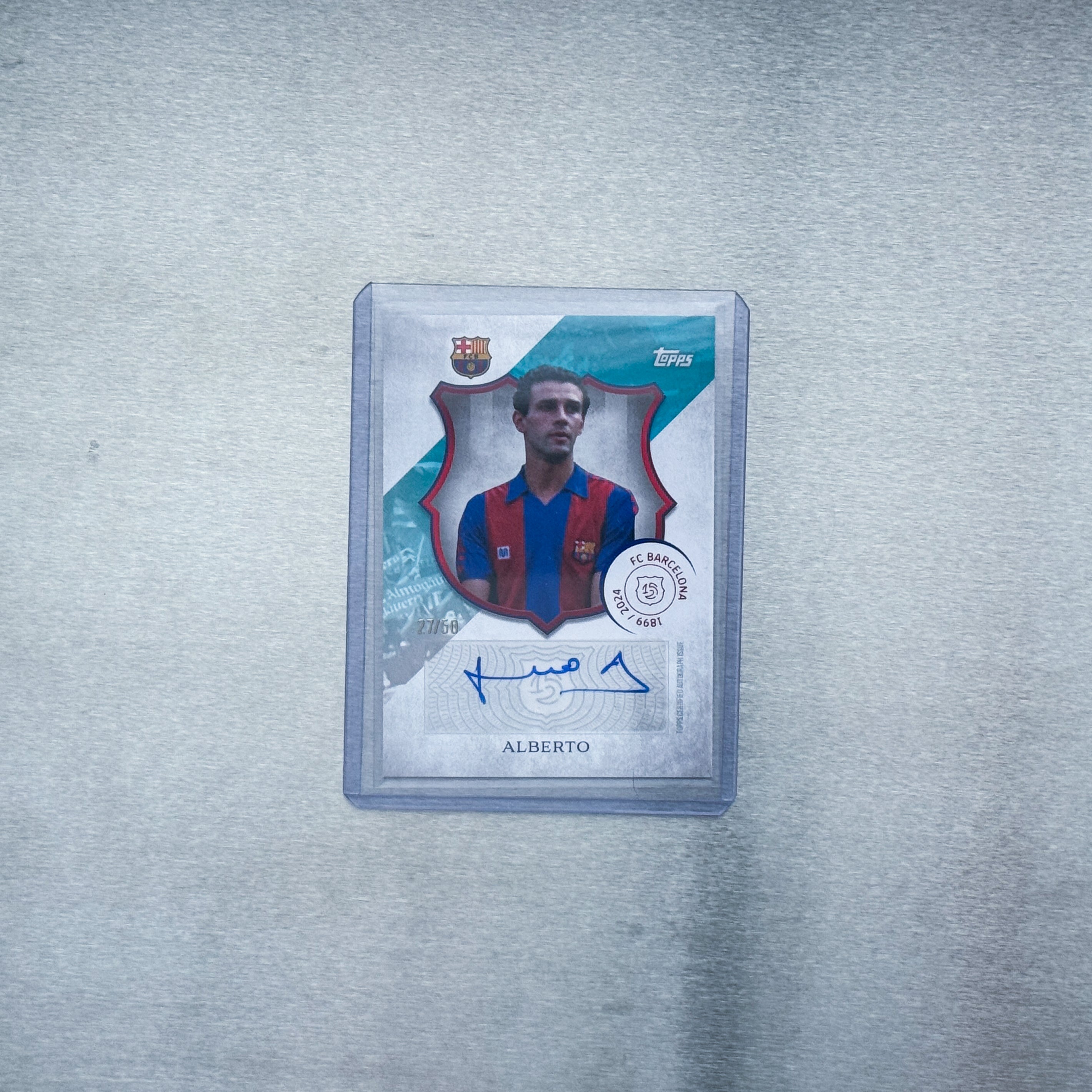 2024-25 Topps FC Barcelona 125th Anniversary - Alberto Aqua Auto 27/50