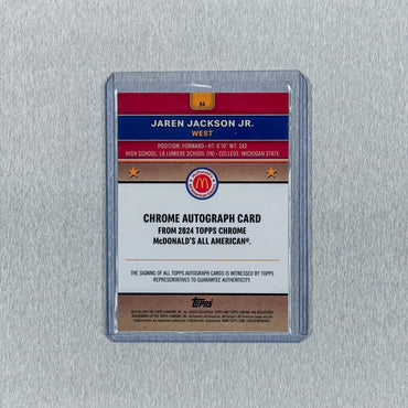 2024 Topps Chrome McDonald’s All American - Jaren Jackson Jr. – West - Auto 10/50