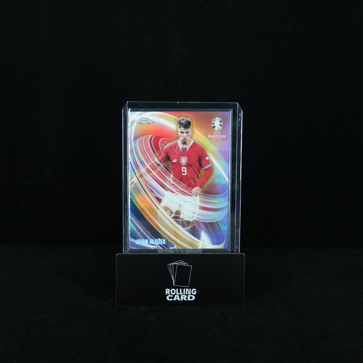 2024 Topps Chrome UEFA Euro - Czechia - Adam Hložek - Neon Nations - 22/50