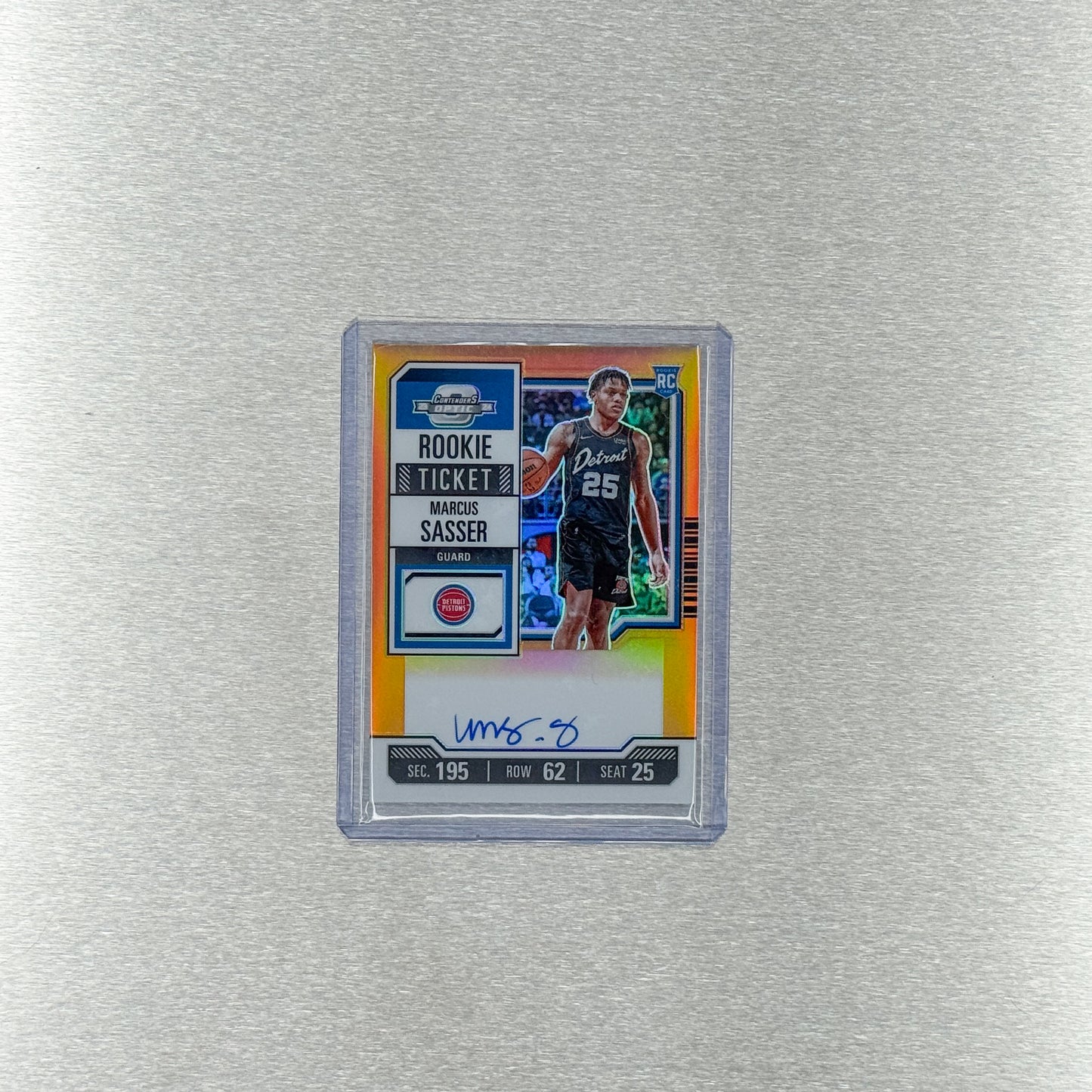 2023-24 Panini Contenders Optic Basketball - Detroit Pistons - Marcus Sasser - Rookie Season Ticket auto 9/25