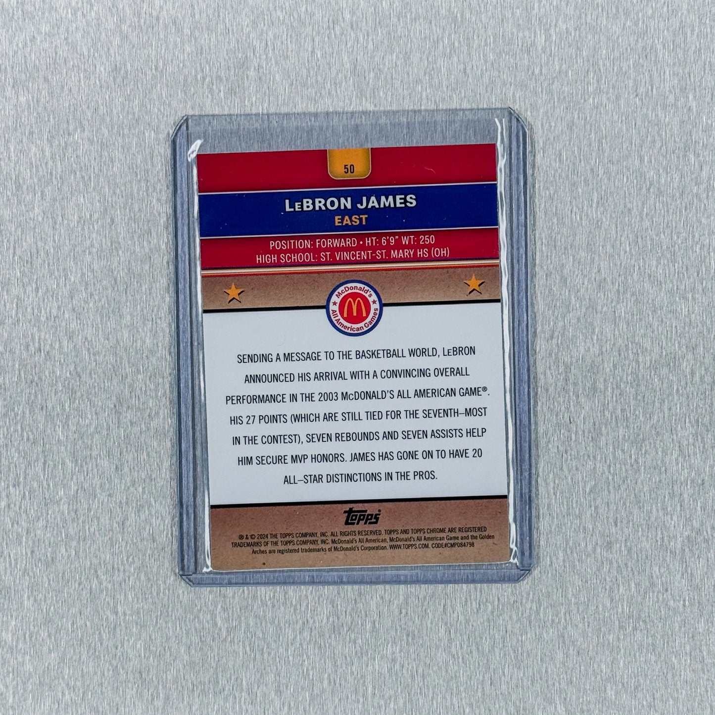 2024 Topps Chrome McDonald’s All American - McDonald a lot